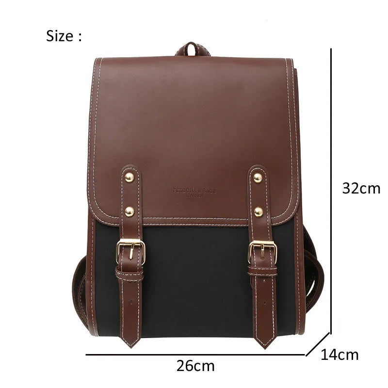 Retro Fashion Backpack Hand/Shoulder Bag PU Leather