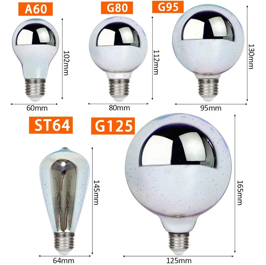 3D LED Light Bulb Diamond Heart Decoration LED Lamp Lights