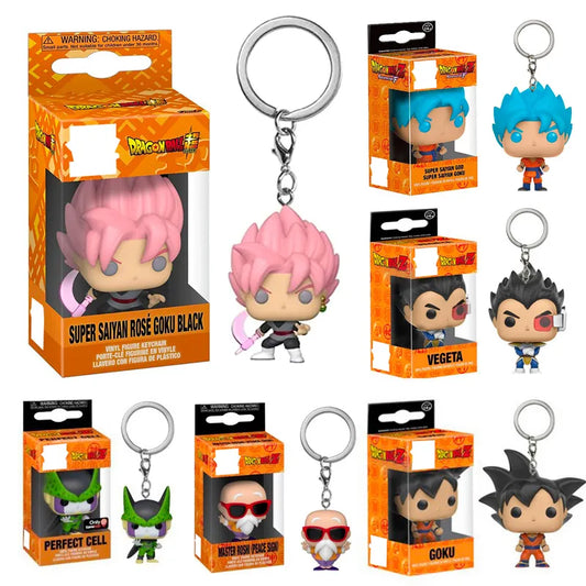 Dragon Ball Z Keychains Cartoon Anime Figures Son Goku Master Roshi Children Pendant Collection Decoration Model Toys Gifts