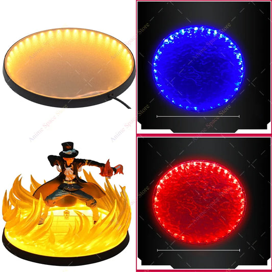 Action Figure Special Effects Lamp Panel With Light Red Blue Son Goku Vegeta Trunks Model Dolls PVC Stand Holder