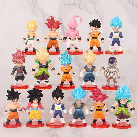 8-21PCS Dragon Ball Z Set Super Son Goku Vegeta Broly Buu Anime Figures PVC Dolls