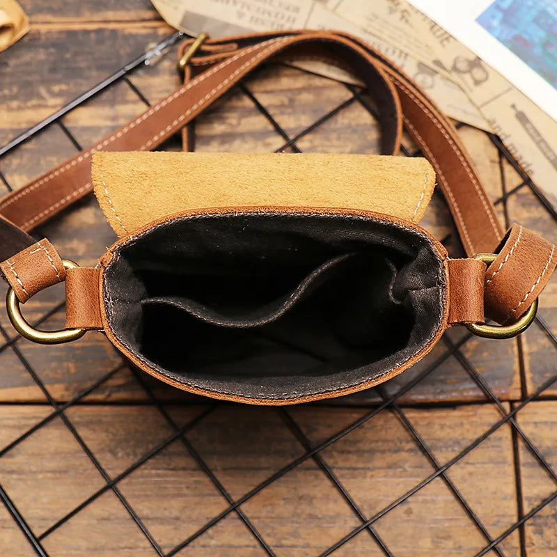 Genuine Leather Cellphone Pouch With Shoulder Strap Small Shoulder Bag Crossbody Bag Sling Bag