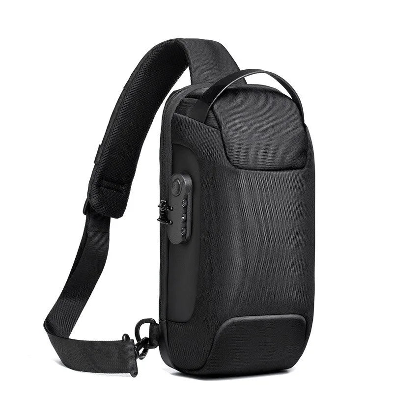 Anti-theft Waterproof Chest Bag Crossbody Bag Multifunctional Travel Shoulder Bag with USB Charging Pouch