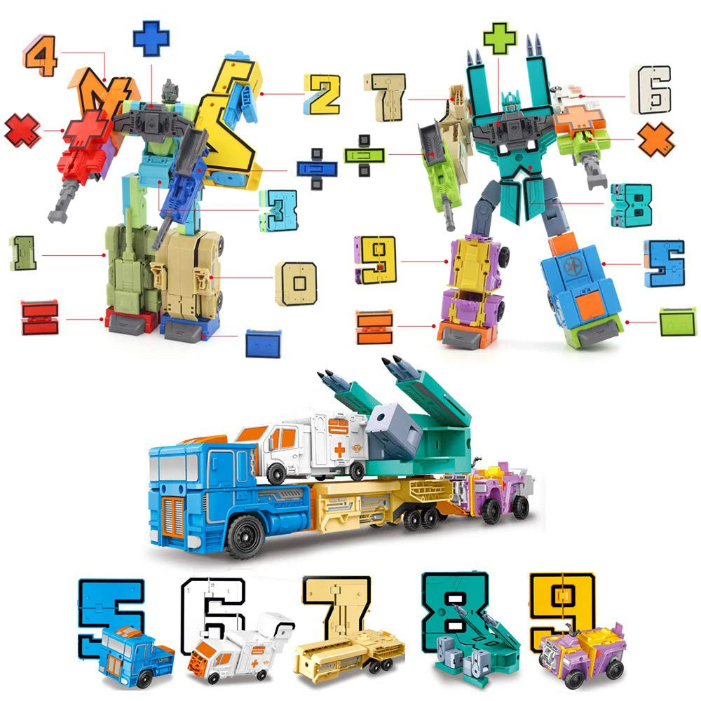 Number Robot Transformation Assemble Robot Deformation Math Toys for Kids Education