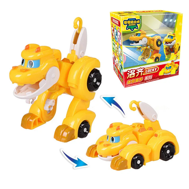 Newest Min Gogo Dino ABS Deformation Car/Airplane Action Figures REX/PING/VIKI/TOMO Transformation Dinosaur