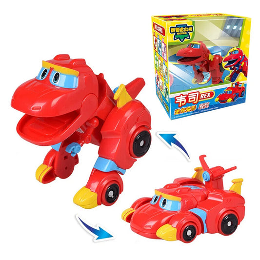 Newest Min Gogo Dino ABS Deformation Car/Airplane Action Figures REX/PING/VIKI/TOMO Transformation Dinosaur