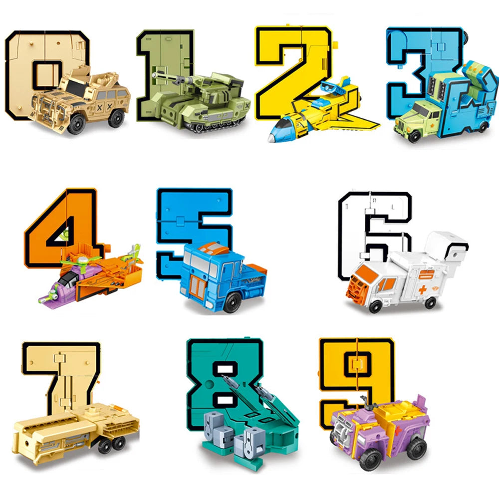 Number Robot Transformation Assemble Robot Deformation Math Toys for Kids Education