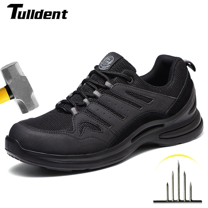 Breathable Men's Work Safety Shoes Anti-smashing Steel Toe Cap Construction Indestructible Work Sneakers Shoes
